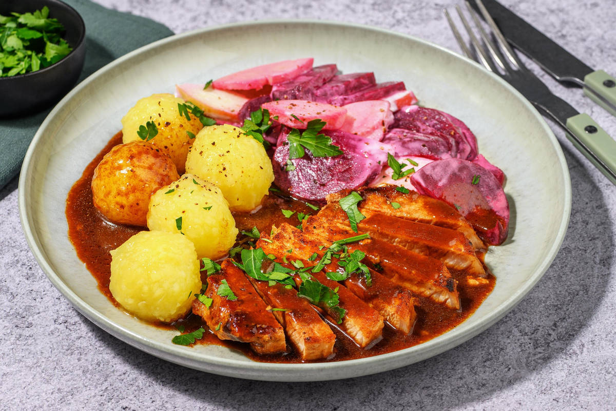 Schweinsnierstück mit Randen-Salat