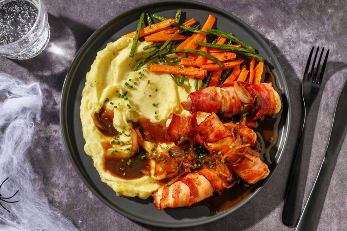 Mumifisert kylling i baconsvøp