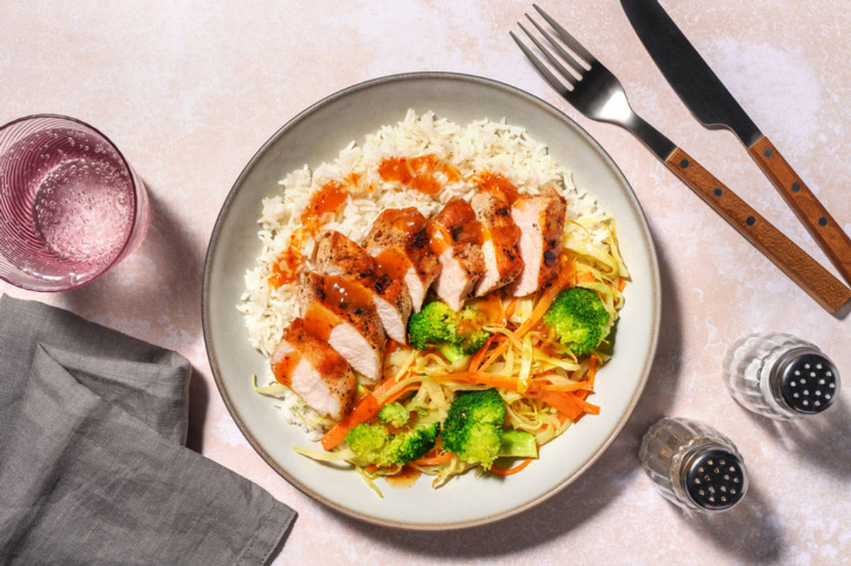 Bio-Schweinefilet mit Aprikosen-Gochujang-Soße