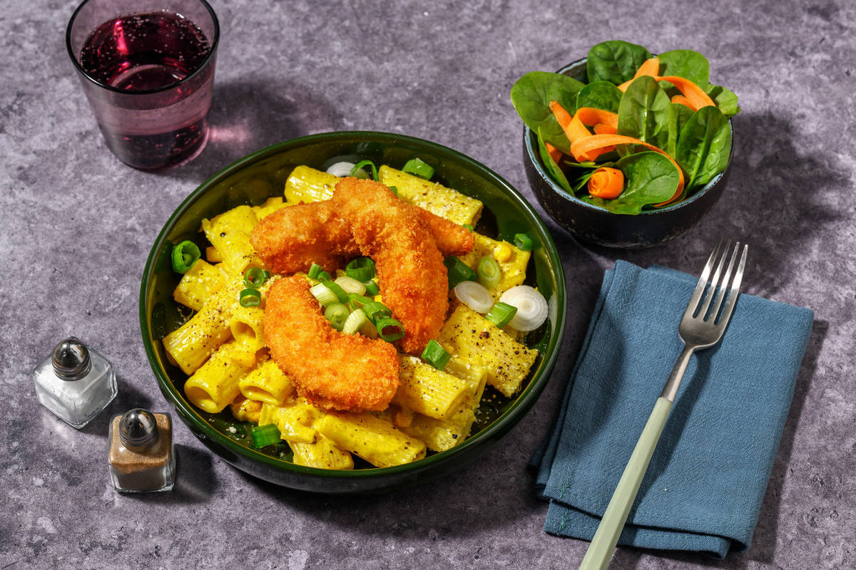 Panert kylling og karripasta