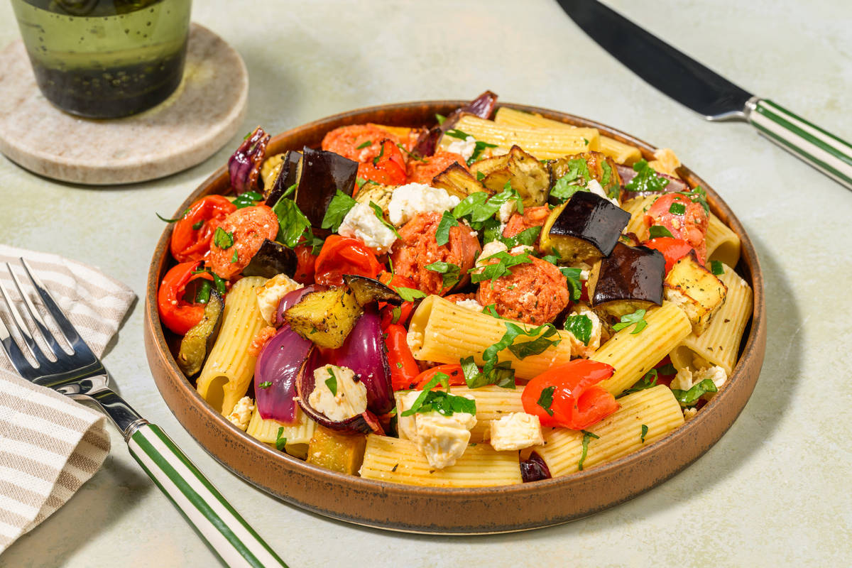 Warm Double Chorizo Pasta Salad