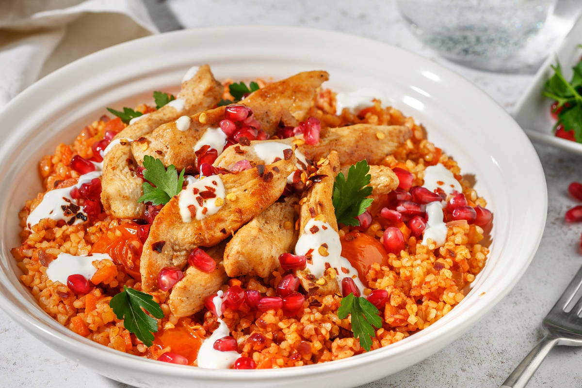Turkish chicken bulgur bowl