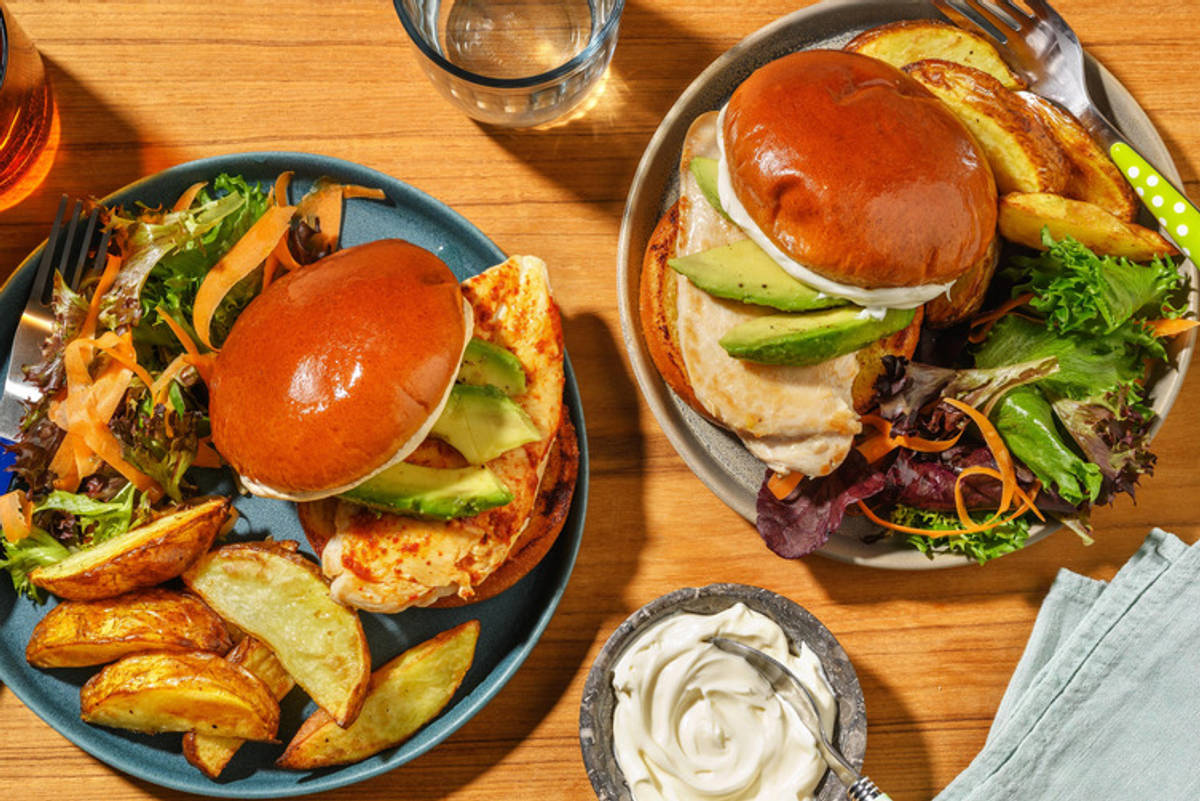 Krydret kyllingburger