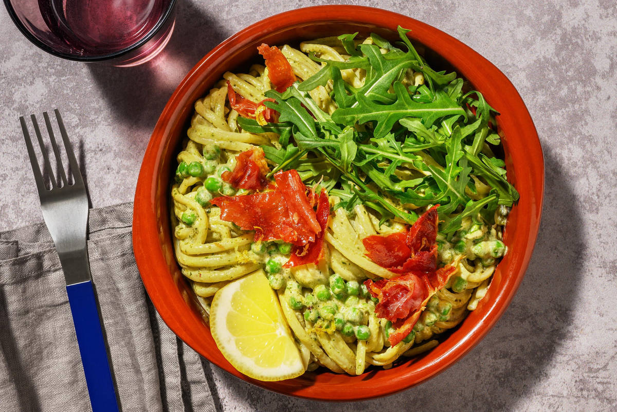 Serrano Topped Super Green-y Linguine