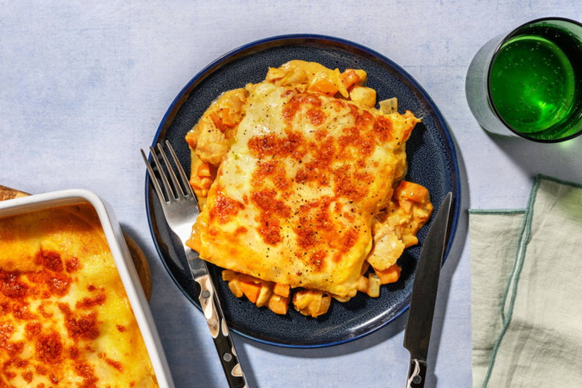Double White Fish and Leek Lasagne