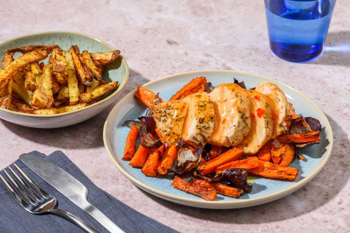 Double Roast Chicken in Sweet Chilli Glaze