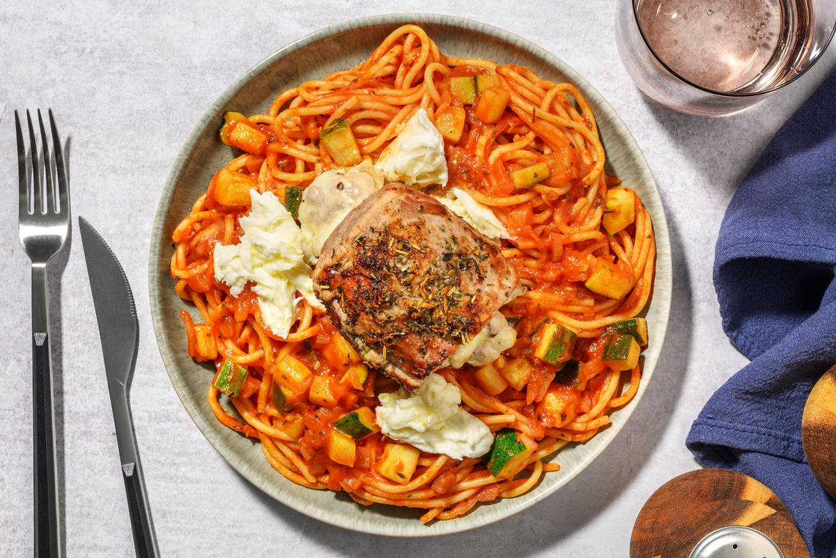 Filet mignon de porc garni de mozzarella