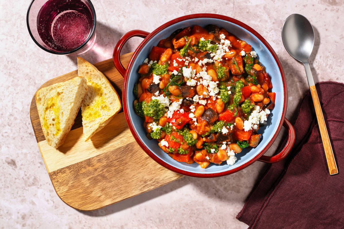 Ratatouille Style Aubergine, Pepper & Butter Beans