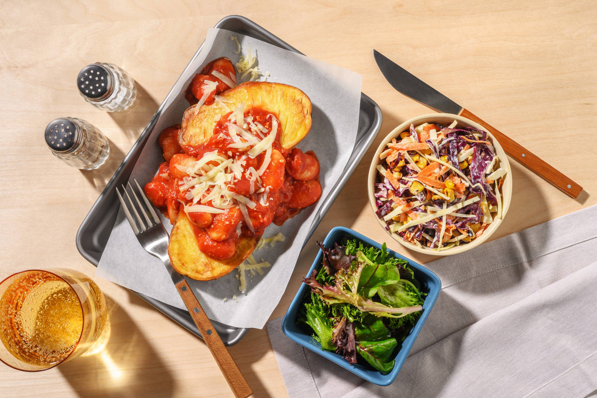 Homemade Cheesy Bean Jacket Potato