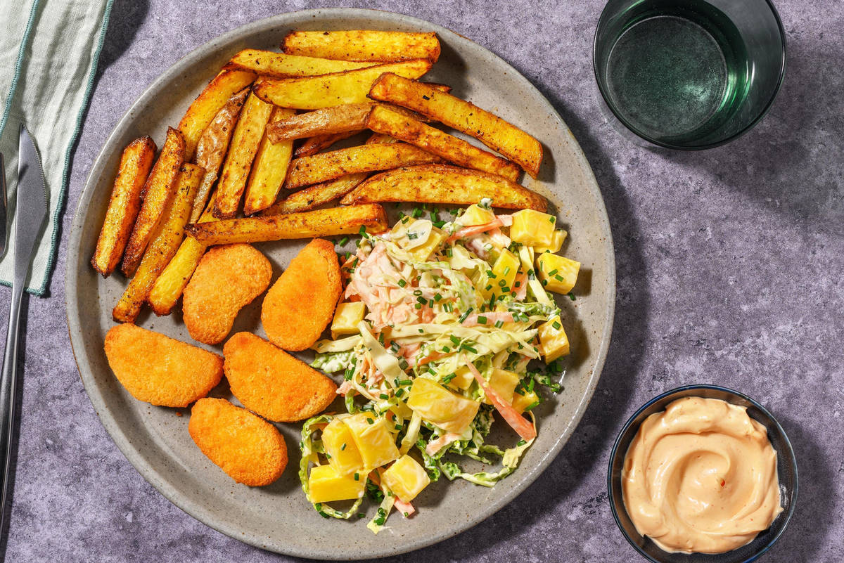 Gylne veganske nuggets