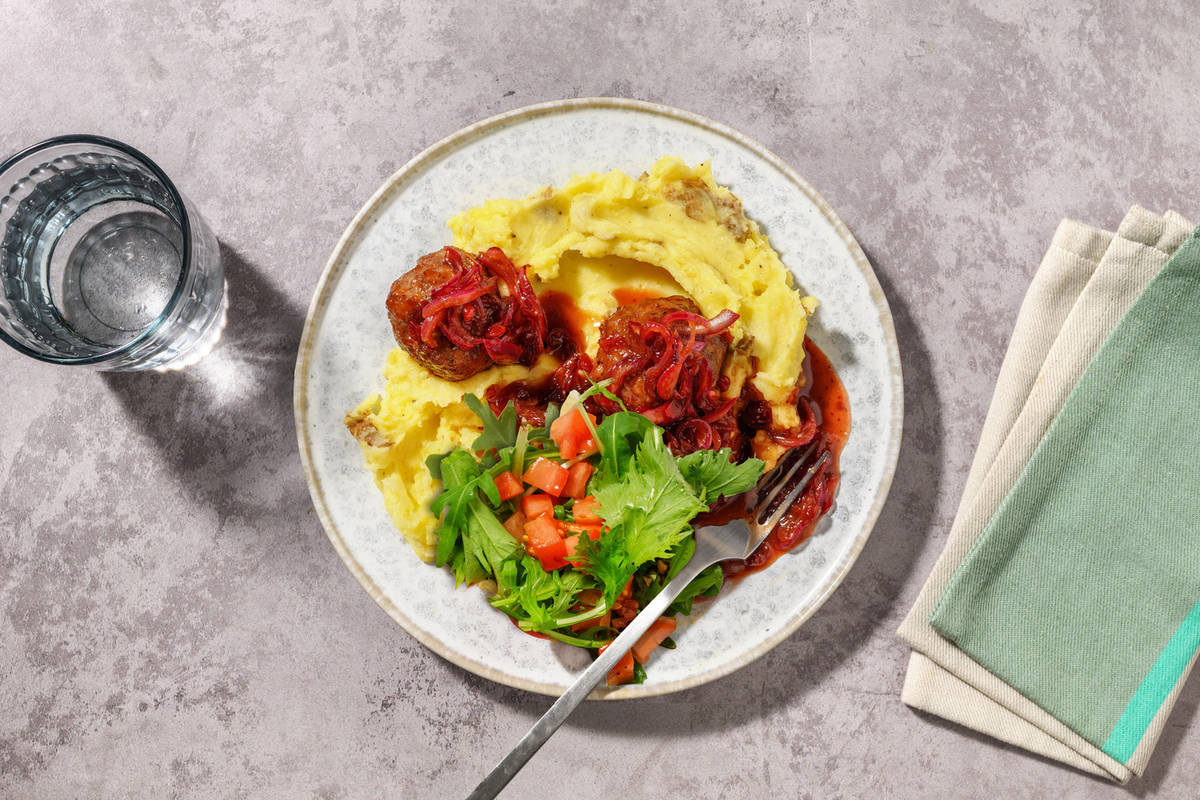 Rosemary Double Pork Meatballs and Mash