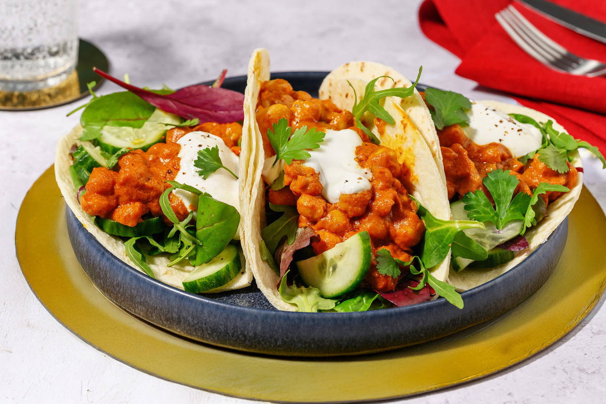 Swift Chermoula-Coconut Chicken & Chickpea Tacos