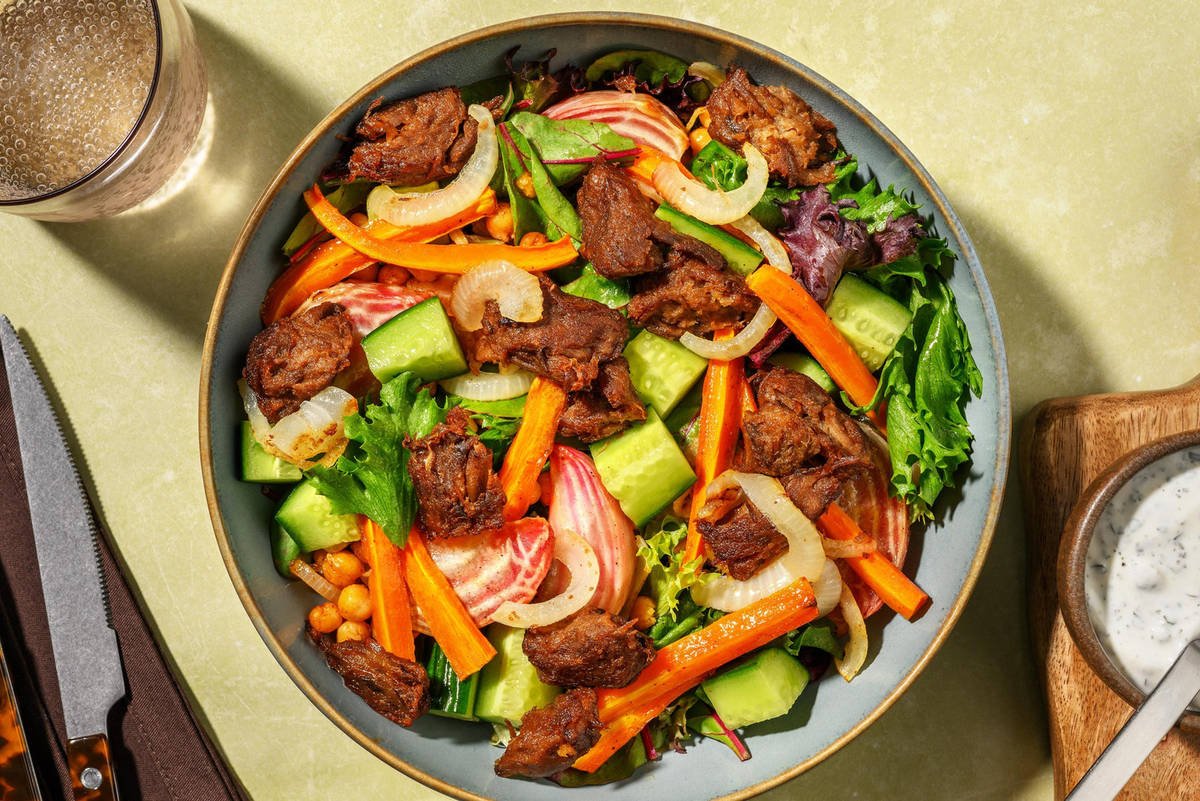 Vegane Shawarma Bowl mit Chioggia Beete