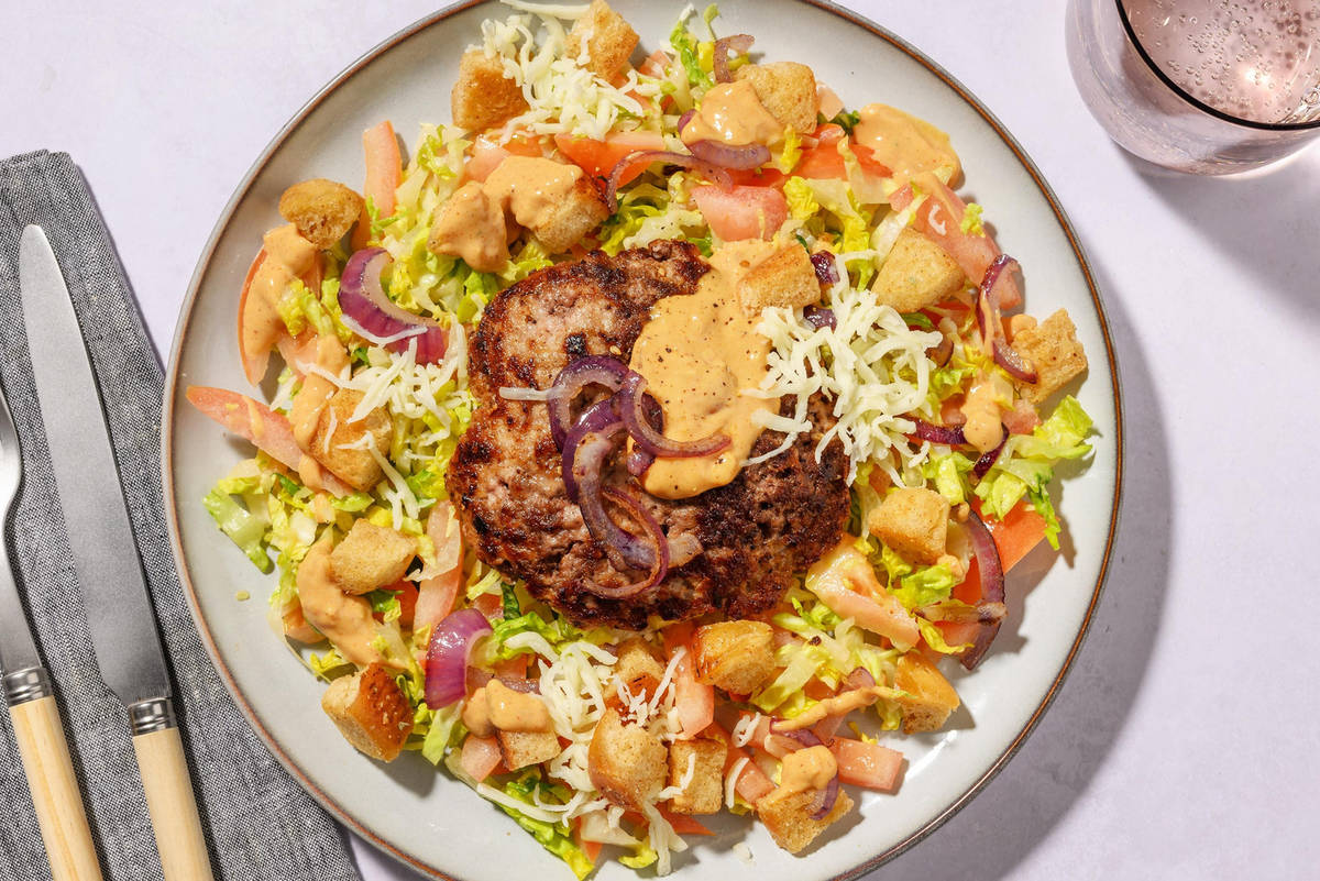 Cheeseburgerbowl met smokey speciale saus