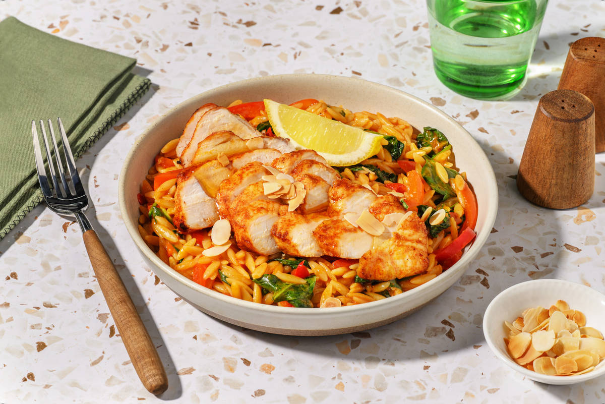 Spanish Inspired Paprika Chicken Orzo