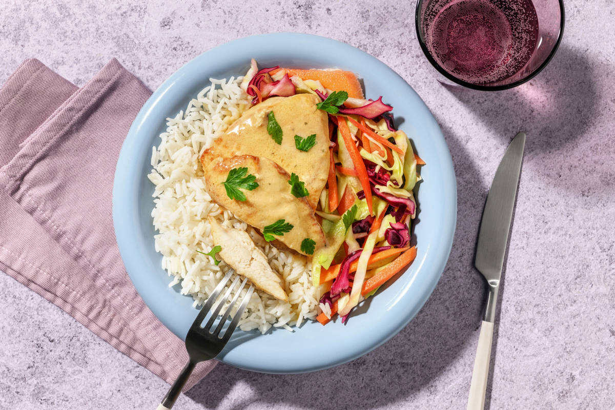 Double Coconut Lemongrass Chicken & Zingy Slaw