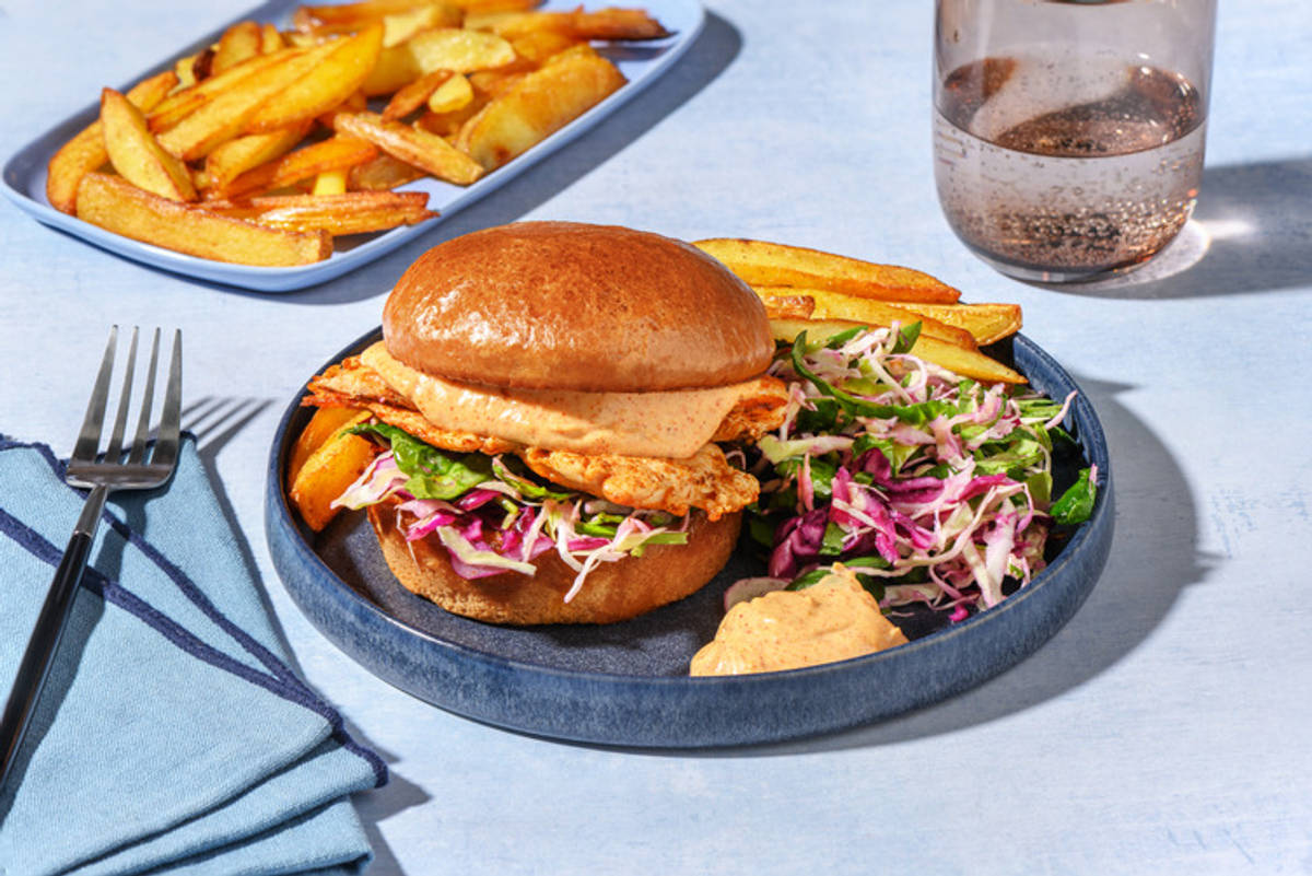 Easy Smokey Chicken & Slaw Burger