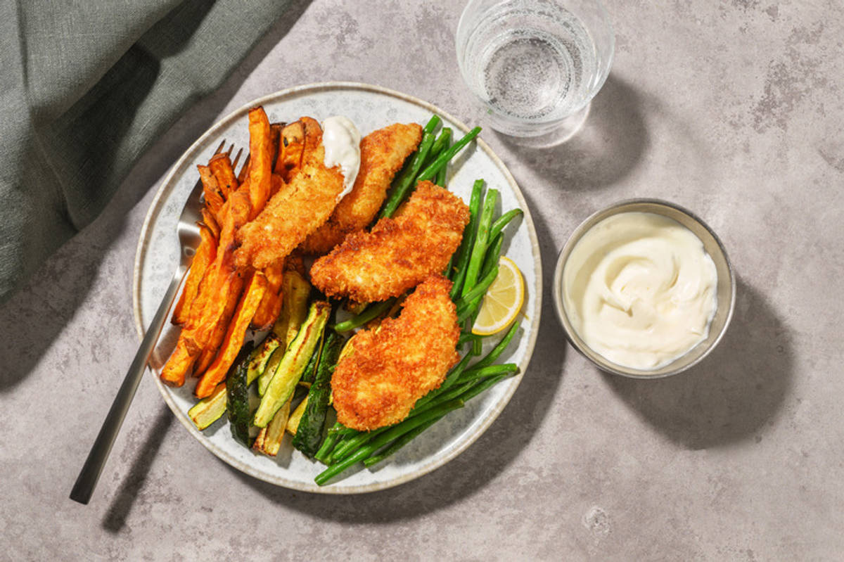 Crumbed Cheesy Chicken Dippers