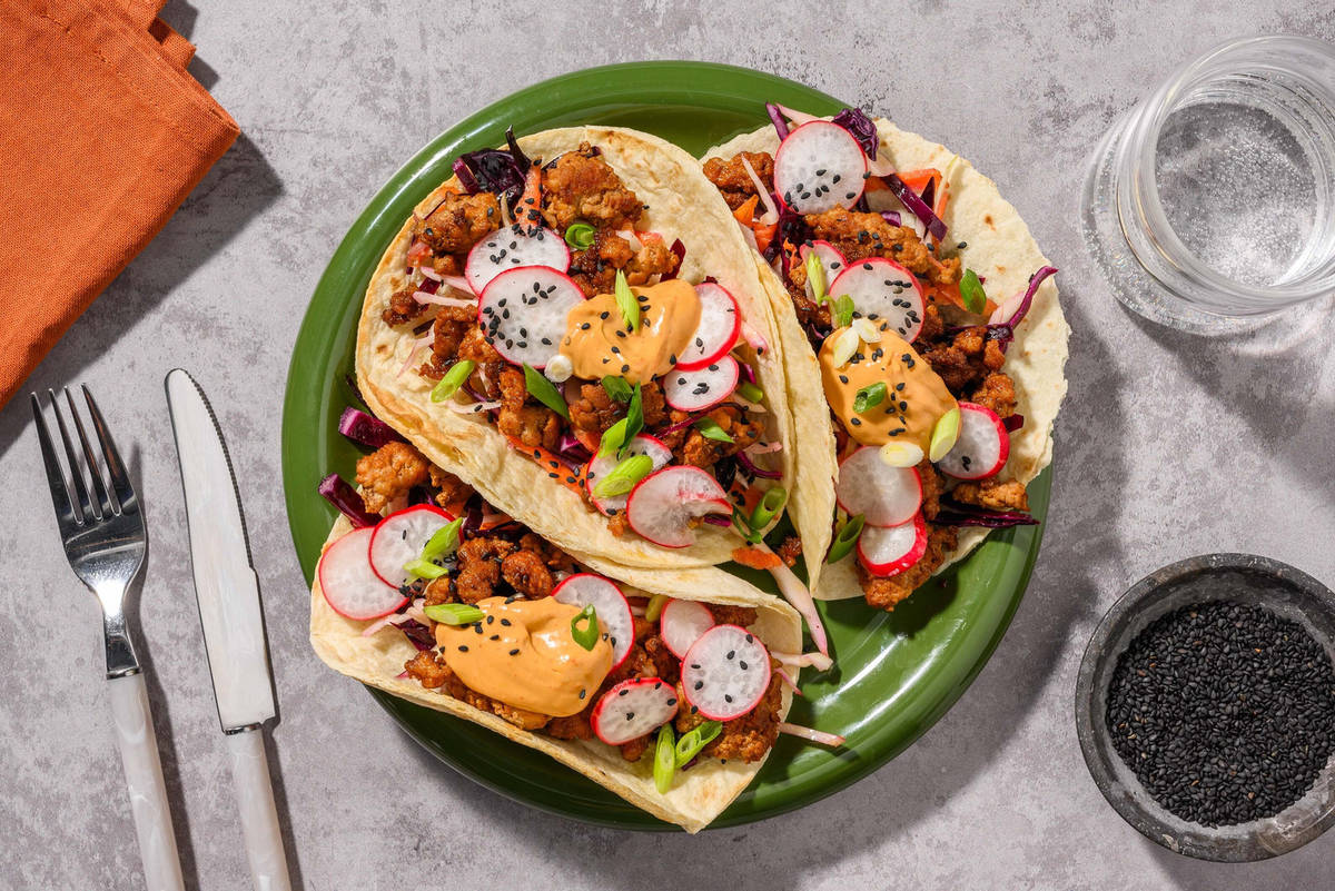 Tacos de tofu au soja et à la mirine