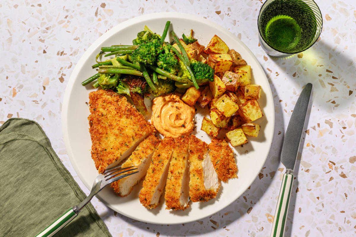 Parmesan-Crumbed Halloumi Schnitzel