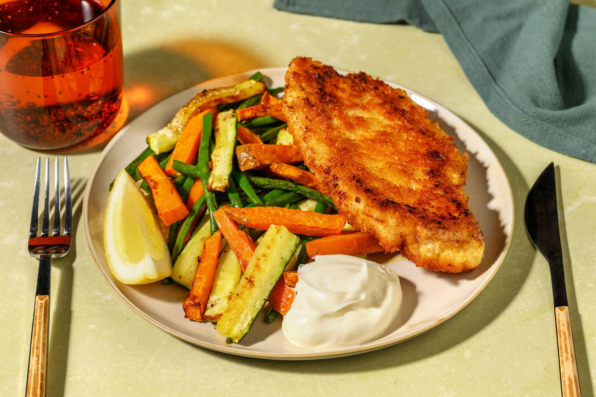 Cheesy Plant-Based Crumbed Chick'n