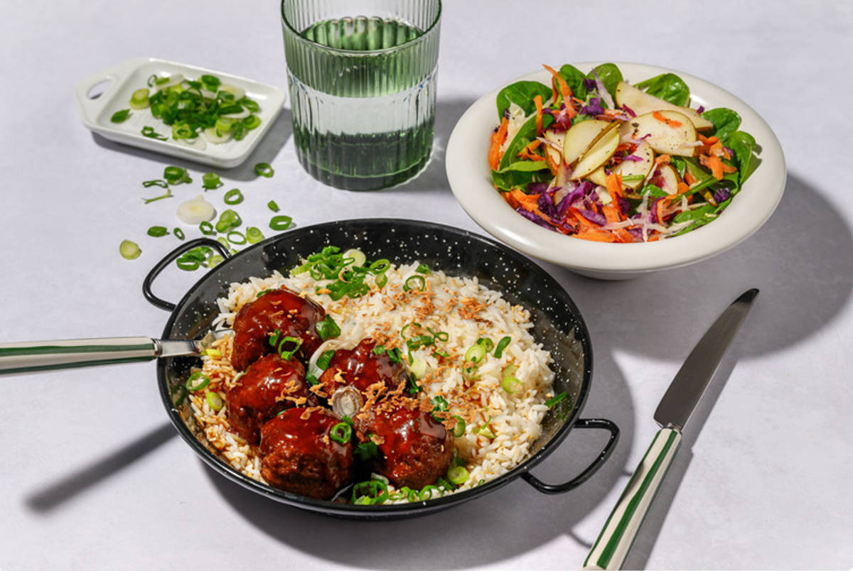 Double Teriyaki-Glazed Beef Meatballs