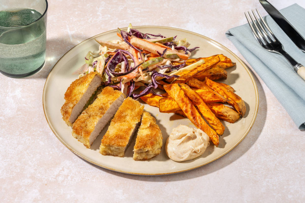 Spiced Pork Schnitty & Sweet Potato Fries