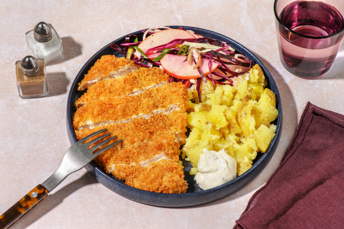 Classic Chicken Schnitzel & Apple Slaw