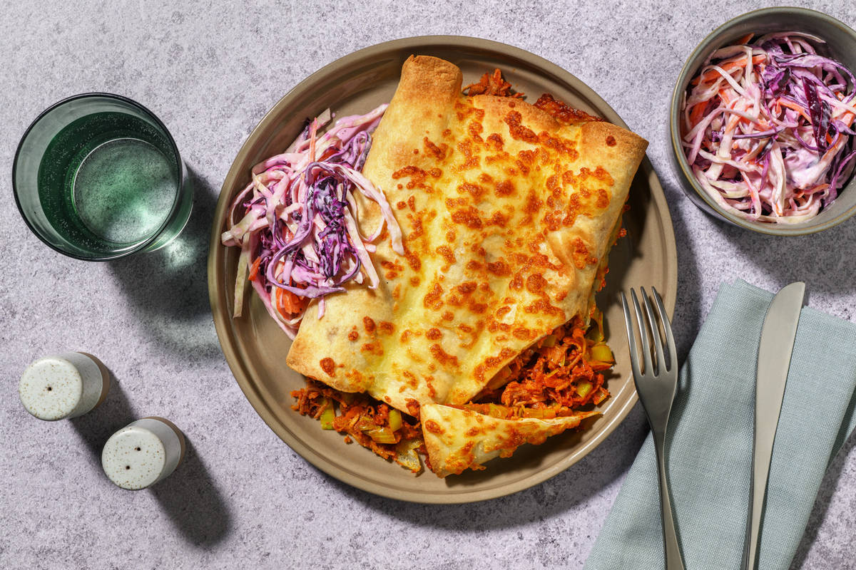 Cheesy Double American Pulled Pork Enchiladas