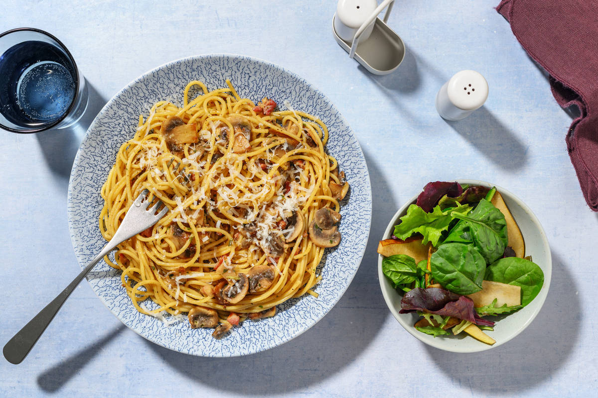 Mushroom & Chicken Spaghetti Boscaiola