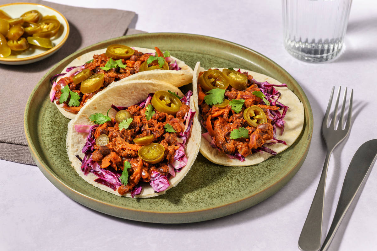 Super Quick Tex-Mex Black Bean & Beef Tacos
