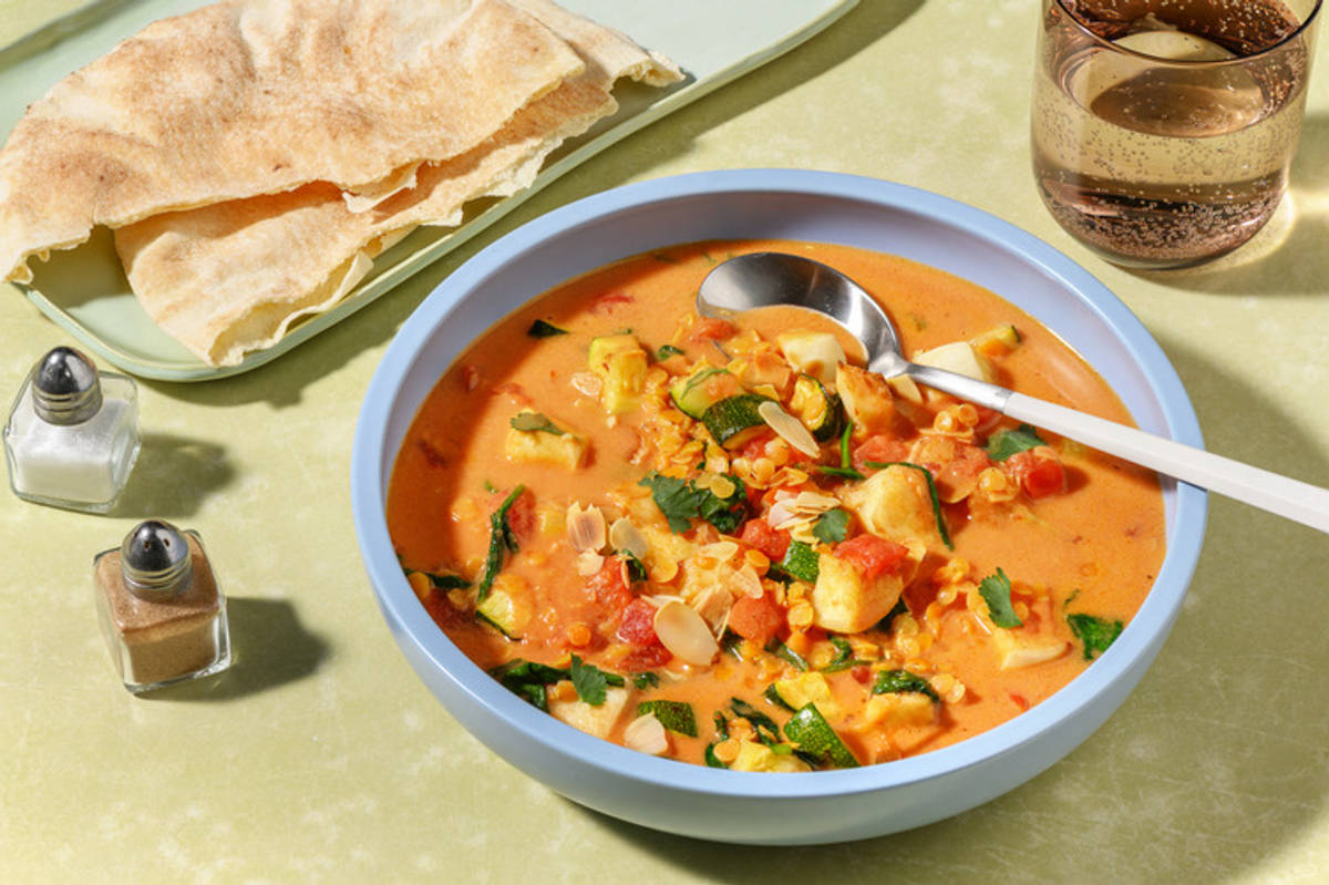 Chermoula Coconut Lentil & Veggie Soup