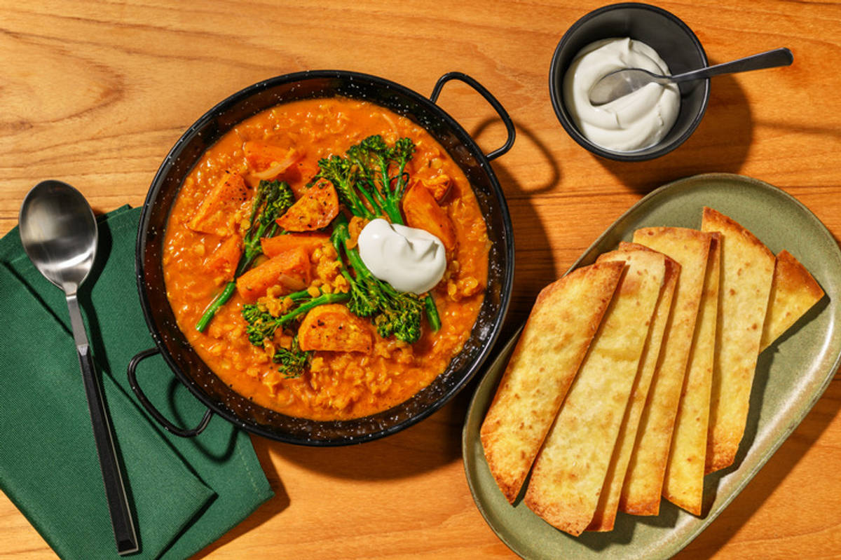 Creamy Red Lentil, Kūmara & Coconut Soup