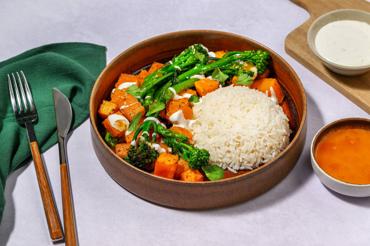 Spiced Mumbai Pumpkin & Halloumi Rice Bowl