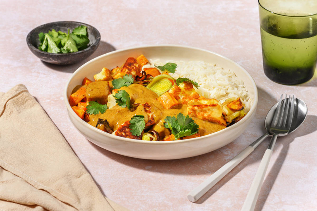 Bengali Halloumi, Beef & Roast Pumpkin Curry