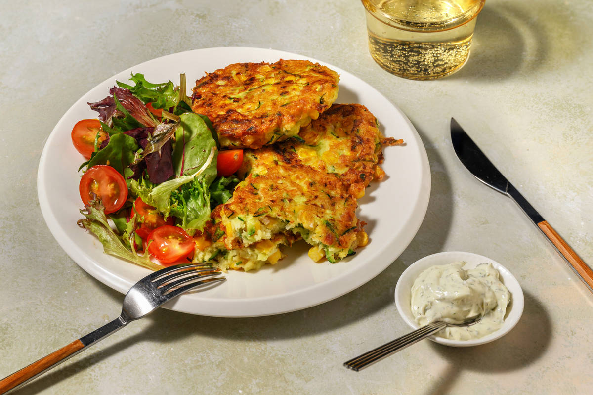 Double Golden Bacon & Veggie-Stacked Fritters