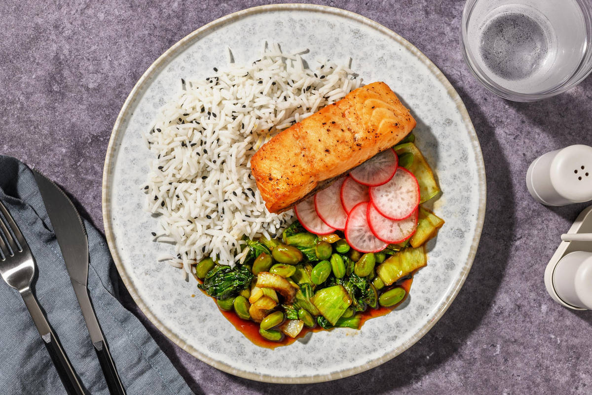 Teriyaki Double Salmon Bowls