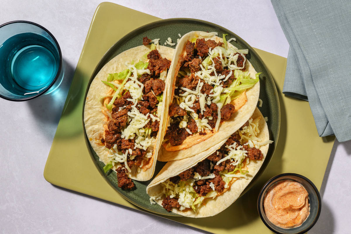 Texan Beef & Cos Lettuce Tacos