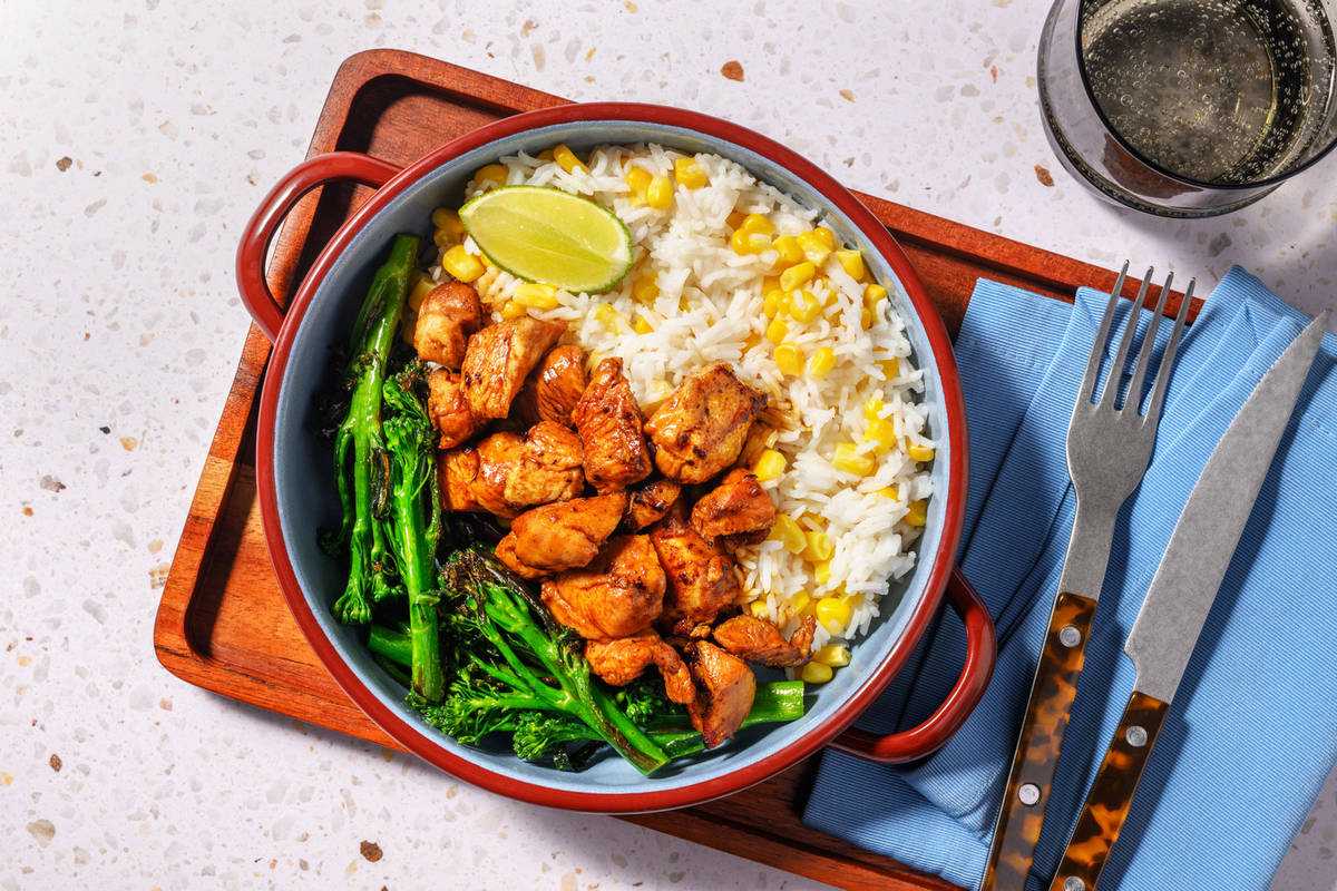 Double Teriyaki Chicken & Quick Corn Rice