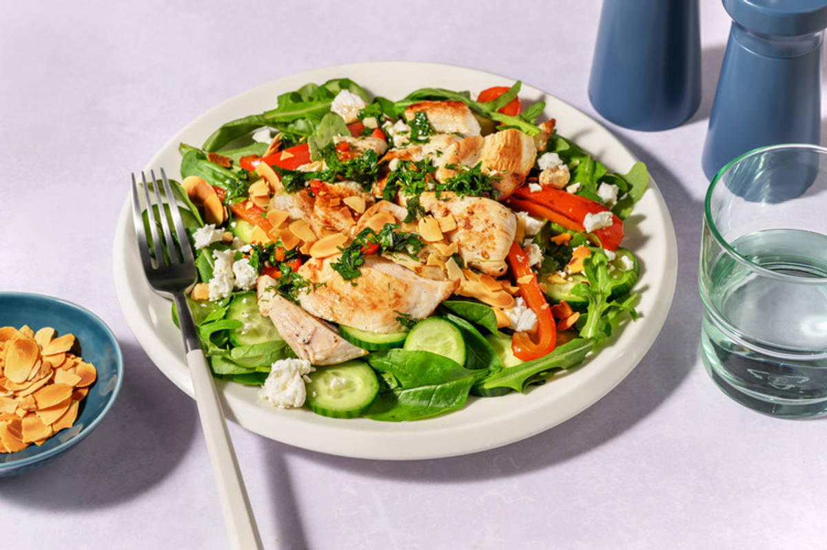 Double Seared Chicken & Chimichurri Topping