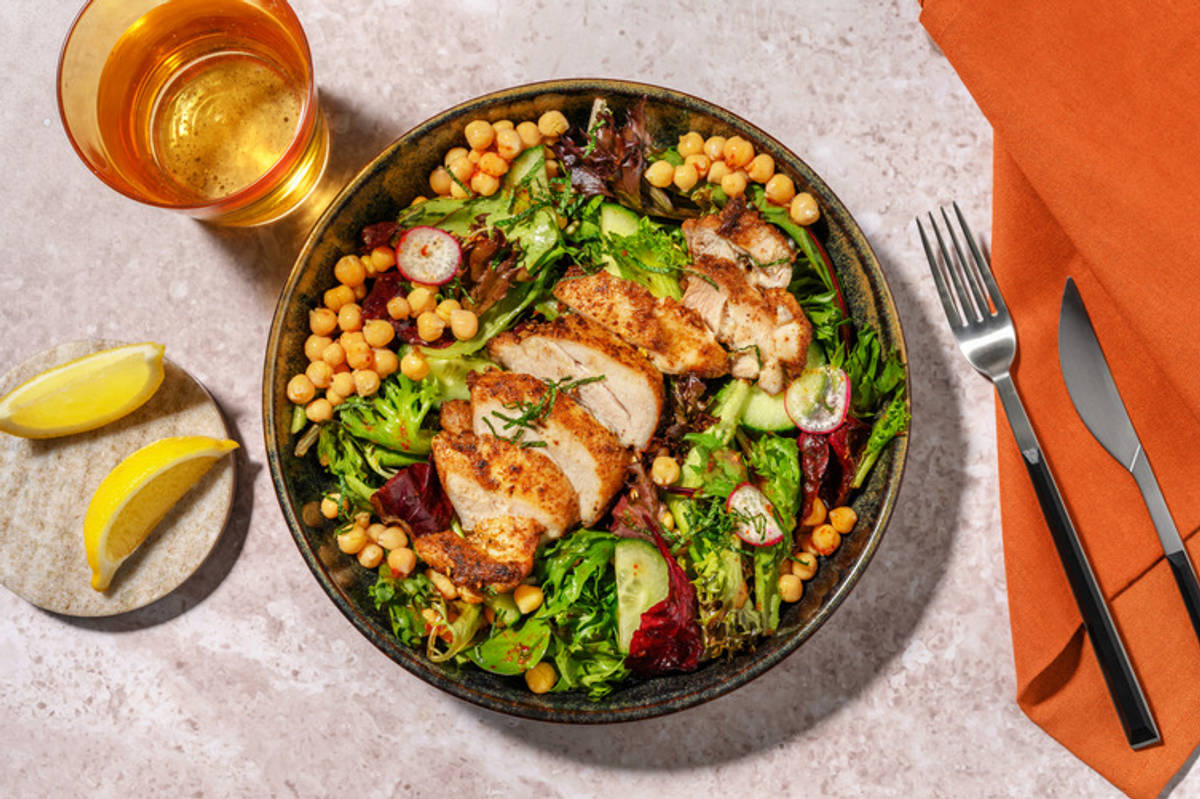 Spiced Chicken & Harissa Chickpea Salad