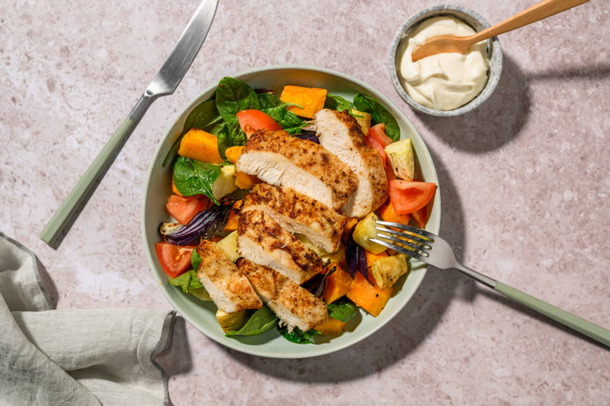 Caribbean Chicken & Roast Pumpkin Toss