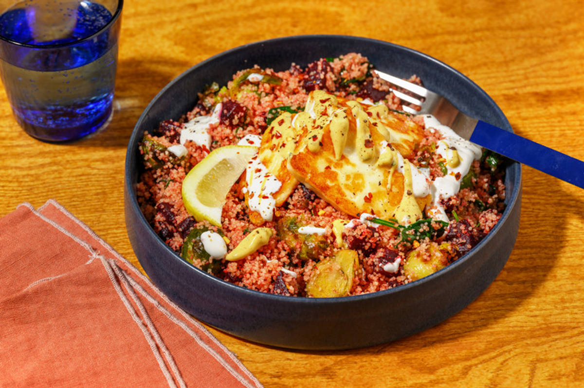 Golden Haloumi & Roast Veggie Couscous