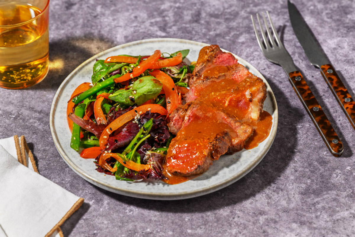 Double Miso-Glazed Beef Rump & Capsicum Salad