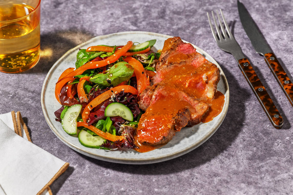 Double Miso-Glazed Beef Rump & Capsicum Salad