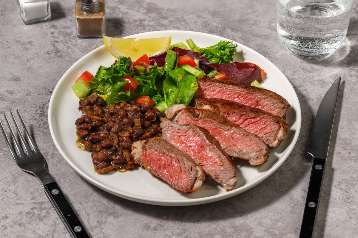 Seared Beef Rump & Mexican Black Beans 