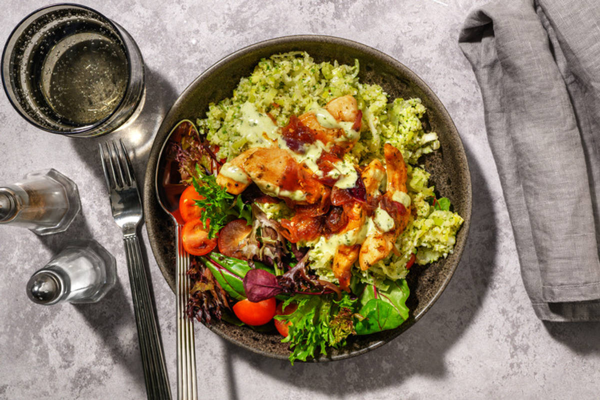 Easy Prep Chicken, Halloumi & Cauli-Broccoli Rice