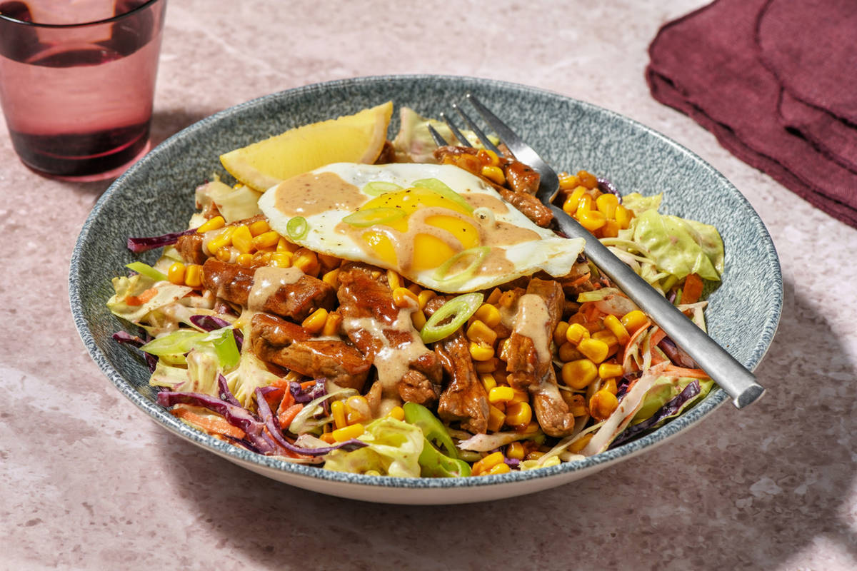 Express Korean Beef & Sesame-Corn Slaw 