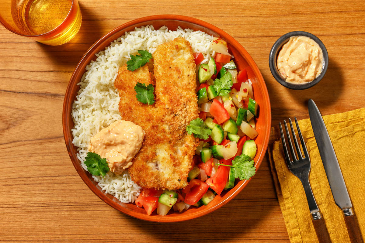 Superquick Caribbean Plant-Based Crumbed Chick'n & Rice