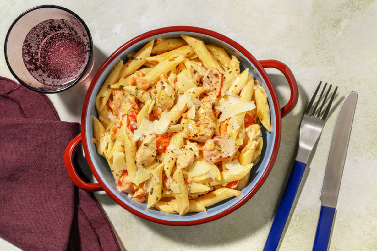 Creamy Chicken & Cherry Tomato Fasta-Pasta
